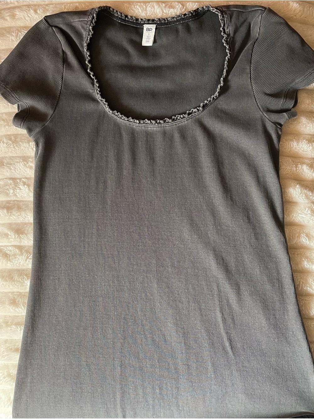 BP Scoop Neck Short Sleeve Mini Dress - Gray - Picture 3 of 3